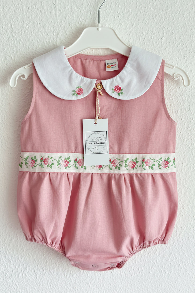 Barboteuse Vintage Rose Hand made